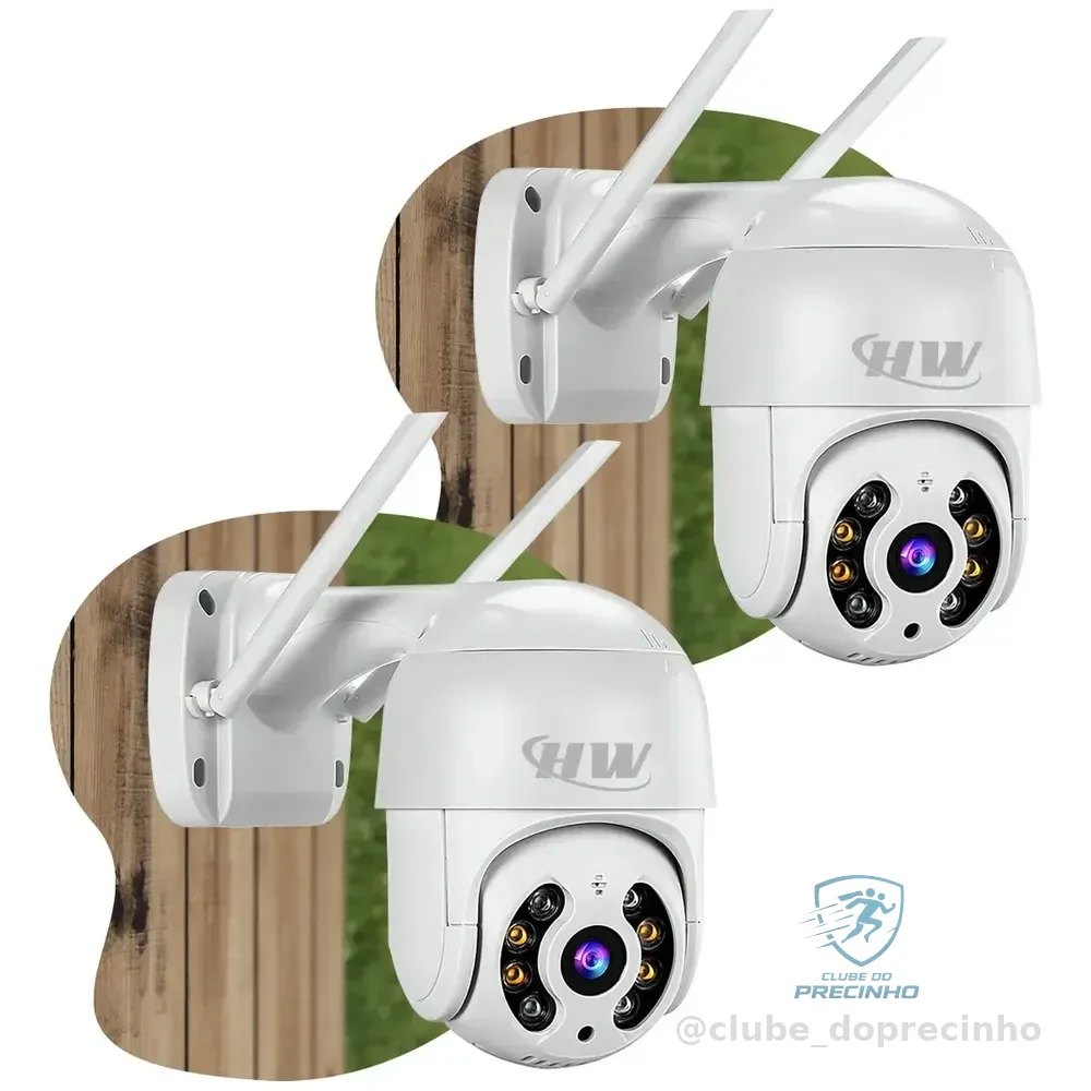 Kit 2 Câmera Segurança Ip Interna Externa Wifi Icsee Infravermelho Prova Dágua - Hw Branco