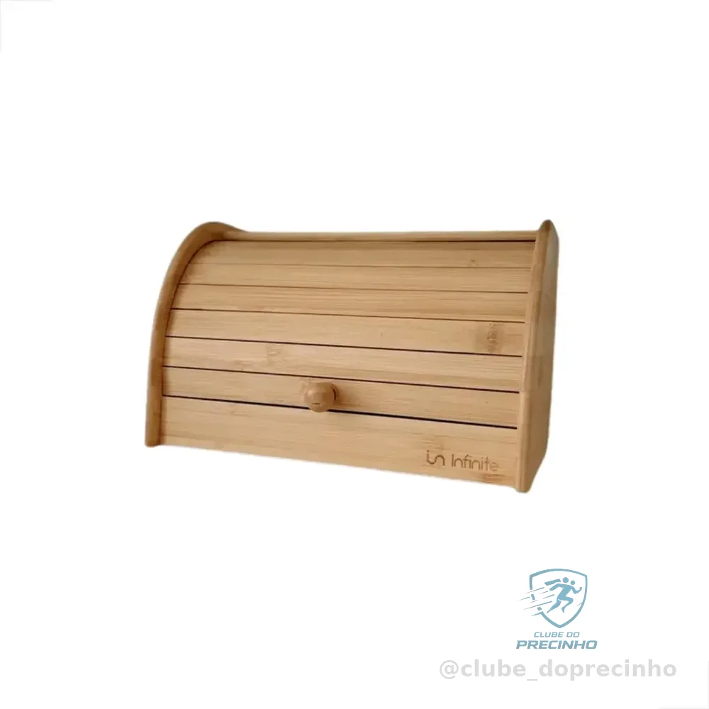 Porta Paes Com Tampa Retratil Em Bambu Armazenamento De Paes Infinité 321 Liso