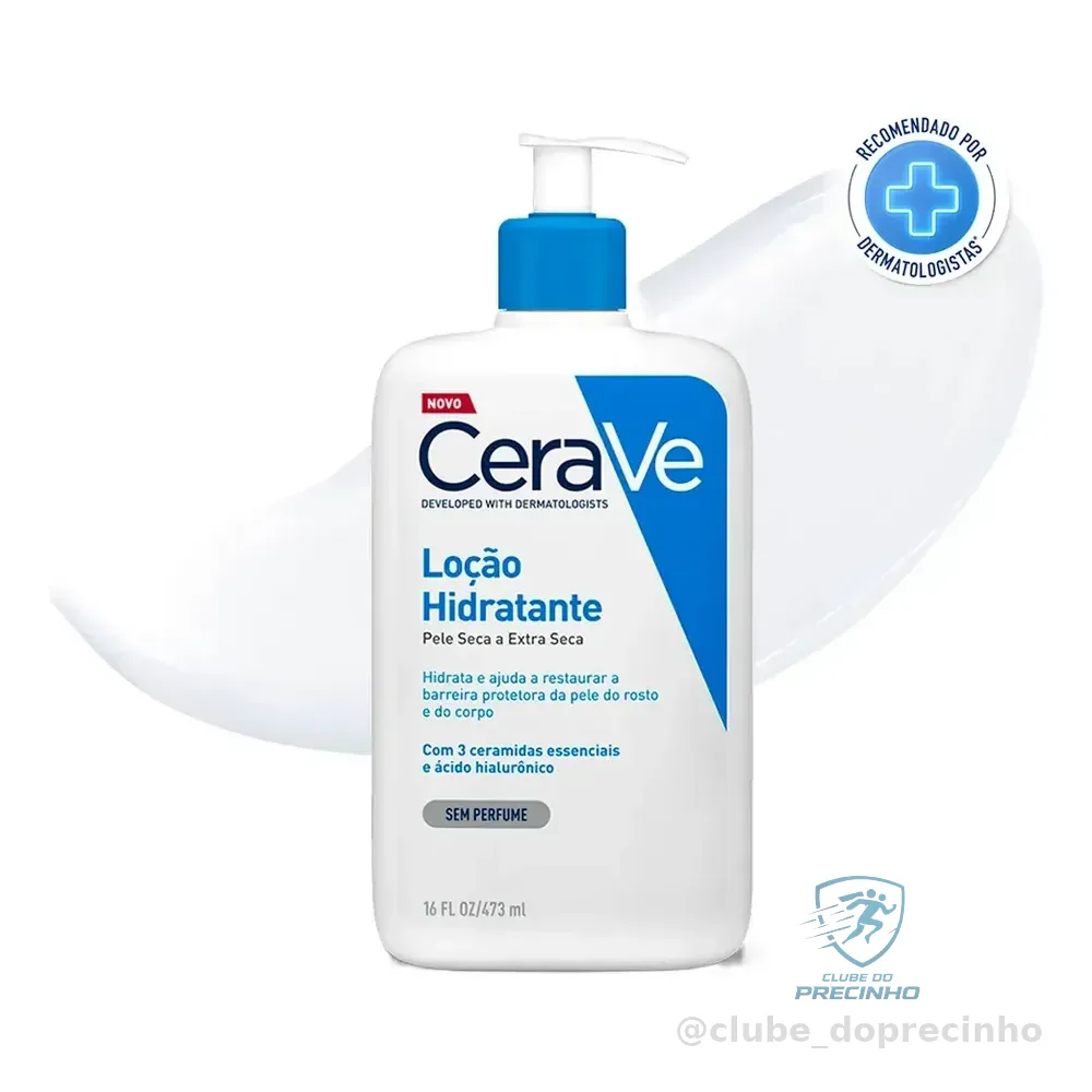 Loção Hidratante Corporal Sem Perfume, Com Ceramidas Essenciais E Ácido Hialurônico, Textura Fluida Cerave 473ml Sem Fragrância