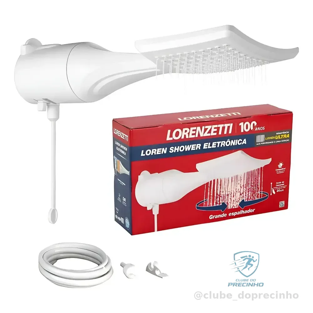 Chuveiro Loren Shower Eletronico Ducha Lorenzetti Cor Branco Potência 5500 W Voltagem 127v 5.5 Kw