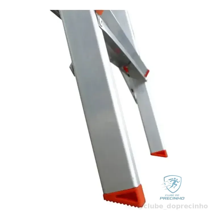 Escada De Alumínio 5 Degraus Residencial Eds005 Agata Detalhes Laranja