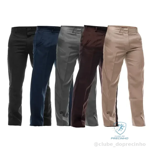 Kit C/ 5 Calças Sociais Masculinas Atacado Revenda Plus Size