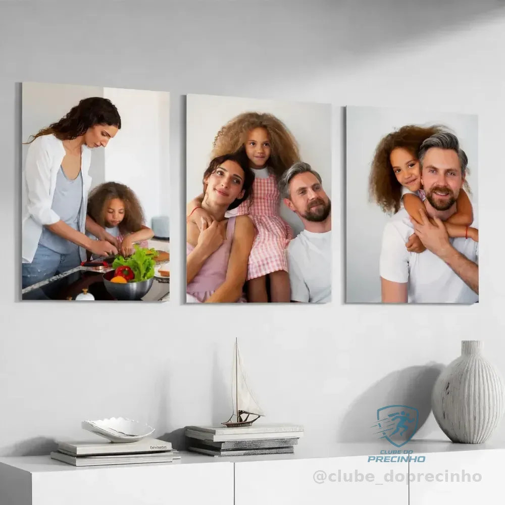 Quadros Personalizados Decorativo Mande Sua Foto 40x60 3pçs Viva E Brilhante