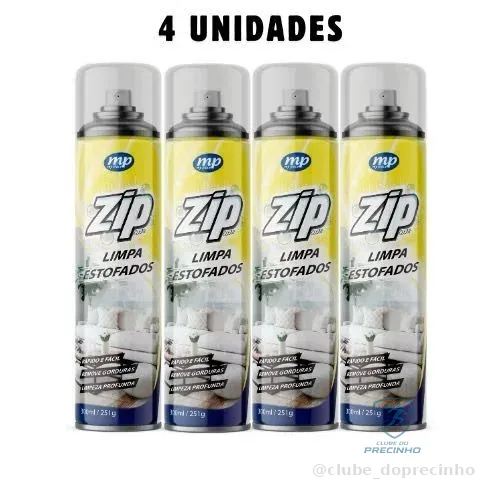 Espuma Spray Zip Clean 300ml Limpa a Seco Sofá, Estofado, Banco de Carro Limpeza Profunda