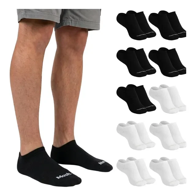 Kit 10 Pares Meia Invisível Soquete Algodão Confortável Mash
