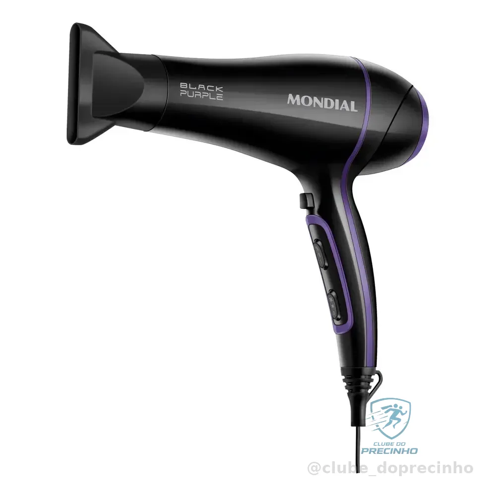Secador De Cabelos Mondial Preto 2000w Scn-01 Preto/violeta 127v