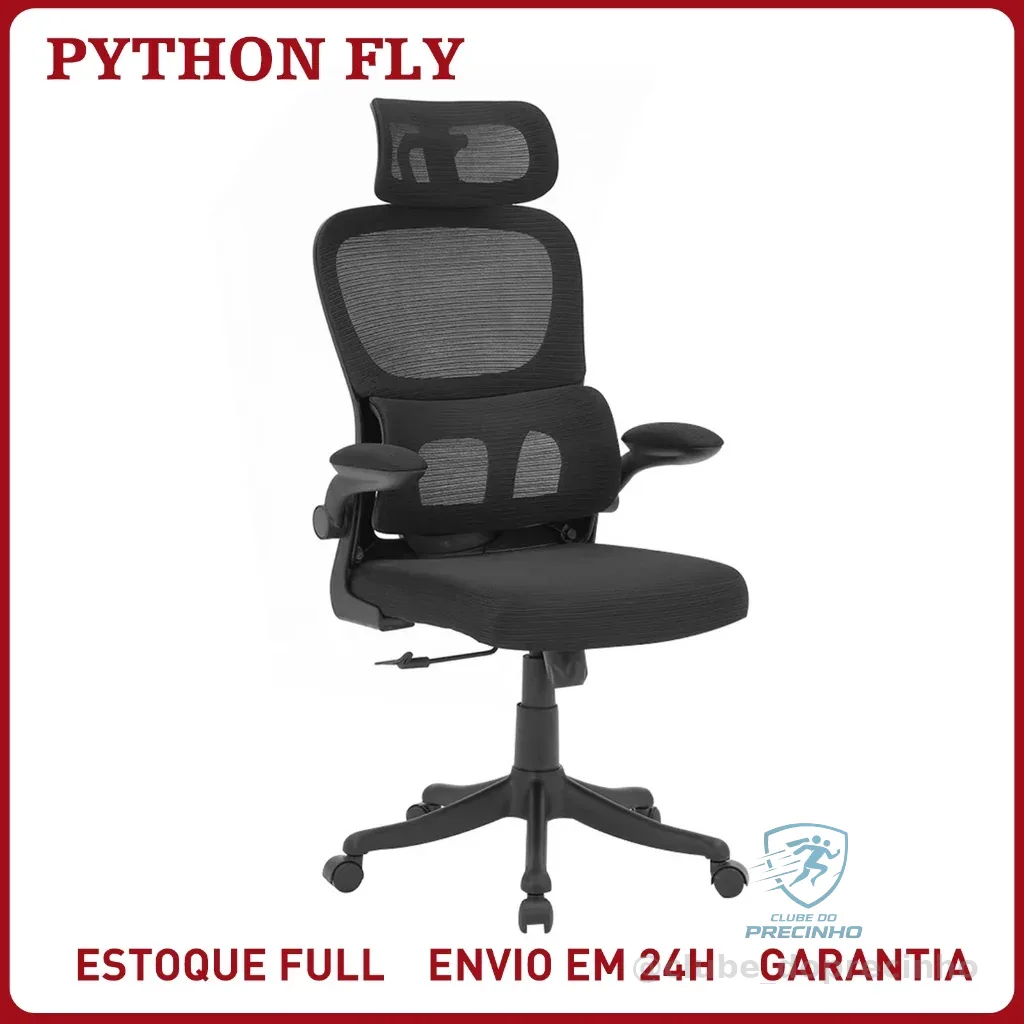 Cadeira de Escritório Ergonômica Com Apoio Lombar e Apoio de Cabeça Cinza com estofado de mesh