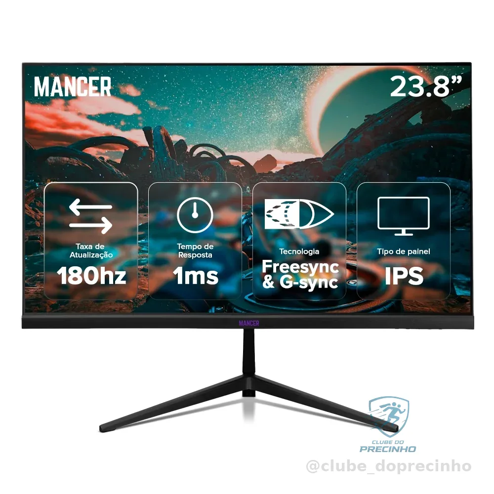 Monitor Gamer Mancer Valak Z3HS, 23.8 Pol, IPS, 2K, 1ms, 180Hz, HDMI/DP, MCR-VKZ3HS-BL01