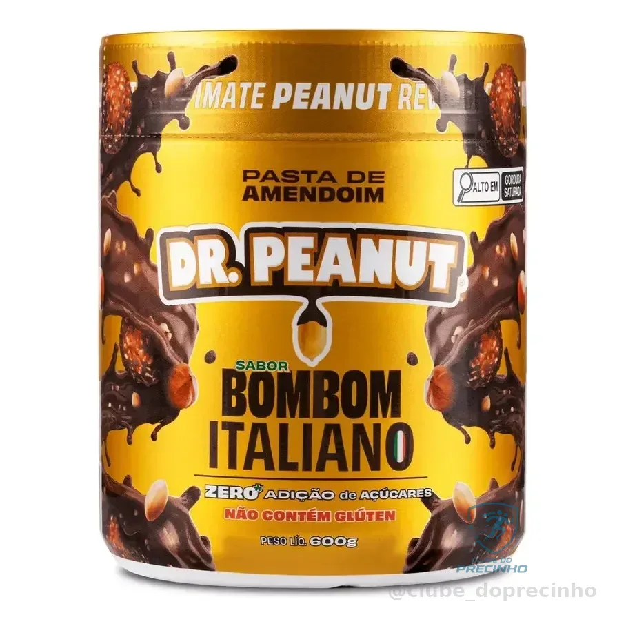 Pasta De Amendoim Dr. Peanut Gourmet Com Whey Protein Sabor Bombom Italiano 600g