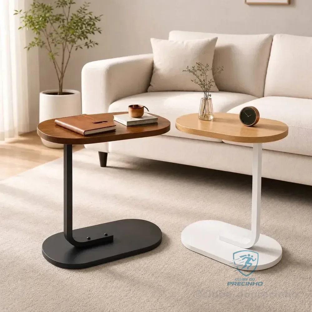 Mesa De Apoio Lateral Para Notebook Sala Sofá Cama Multiuso Preto