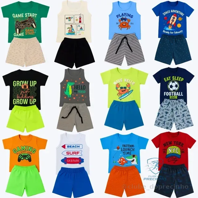 Kit 10 Peças De Roupa Conjunto Infantil Menino Dia A Dia