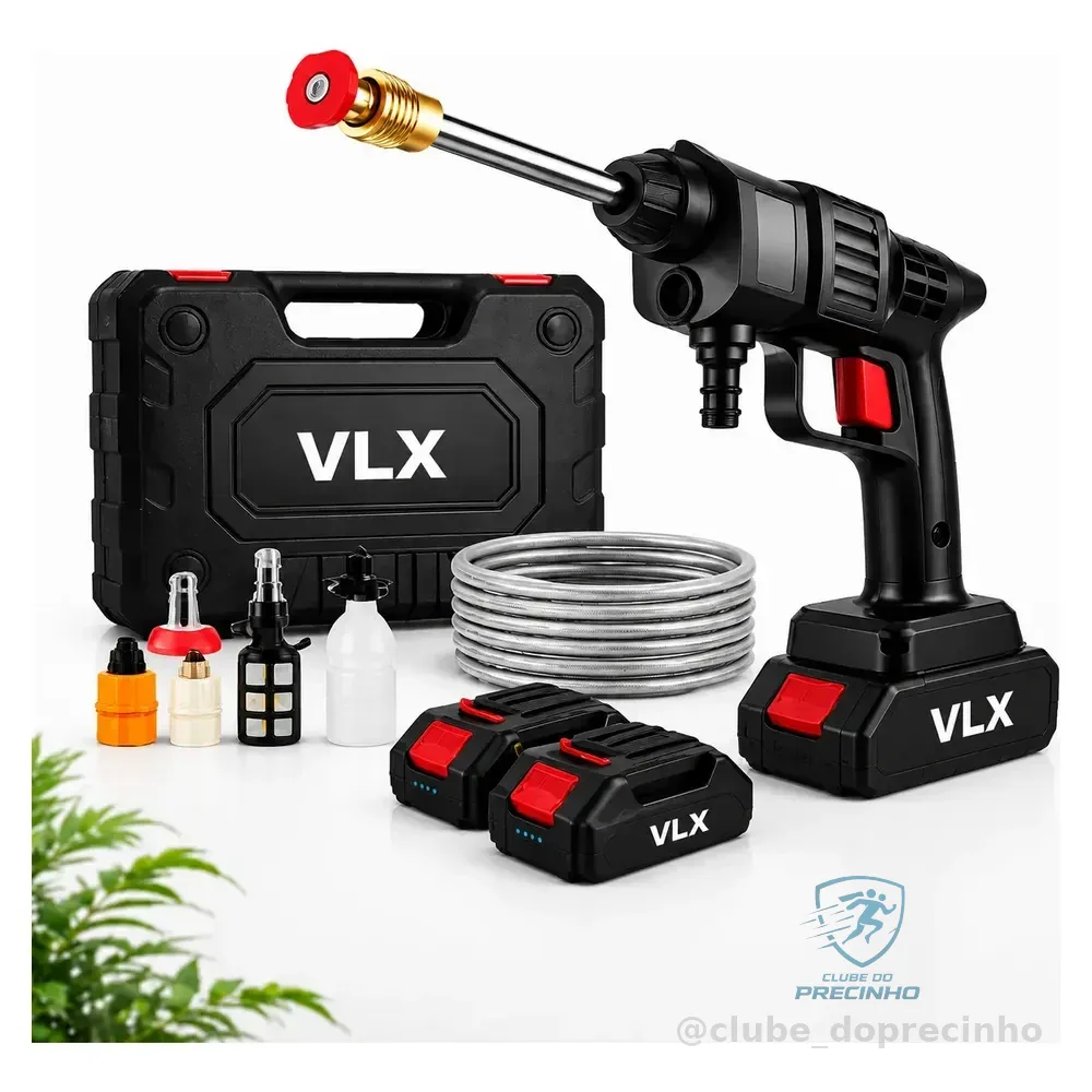 Lavadora Portátil Lava Jato De Alta Pressão 2 Baterias Preto 127/220v