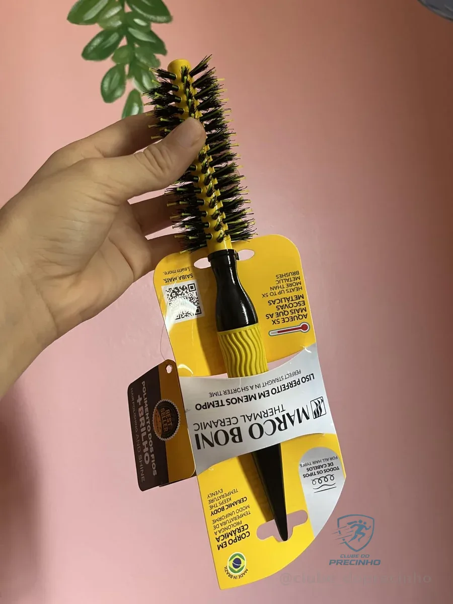 Marco Boni Escova Profissional Thermal Ceramic Premium 36 Mm 8090 Amarelo