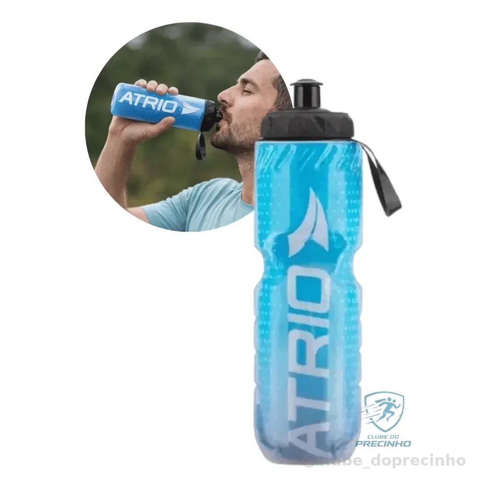 Garrafinha Água 650ml Bike Garrafa Caramanhola Isotérmica Azul