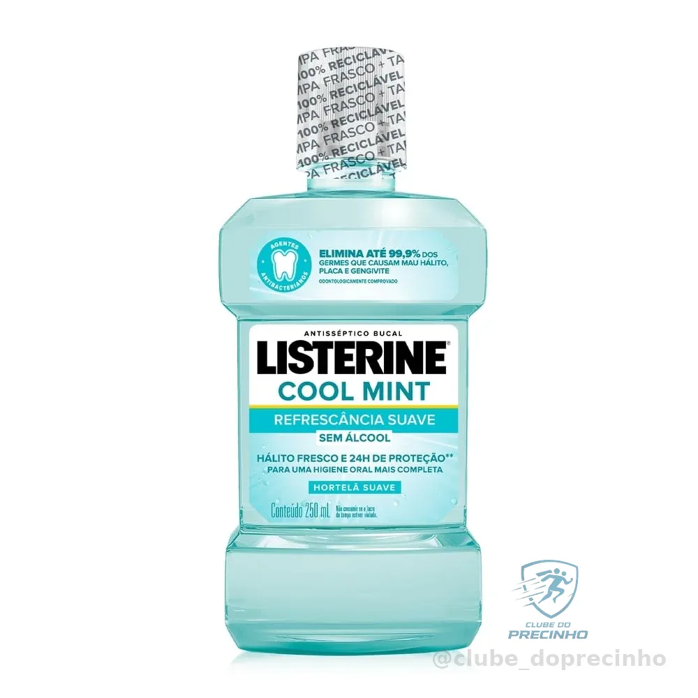 Listerine Cool Mint Enxaguante Bucal Sem Álcool, 250ml