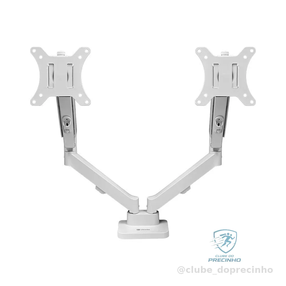 Suporte Articulado Para 2 Monitores 13 a 32 Pistão a Gás Zinnia Nimbo 210 Branco