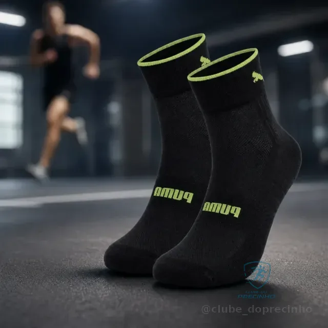 Meia Puma Dry Fit Poliamida Academia Cano Baixo