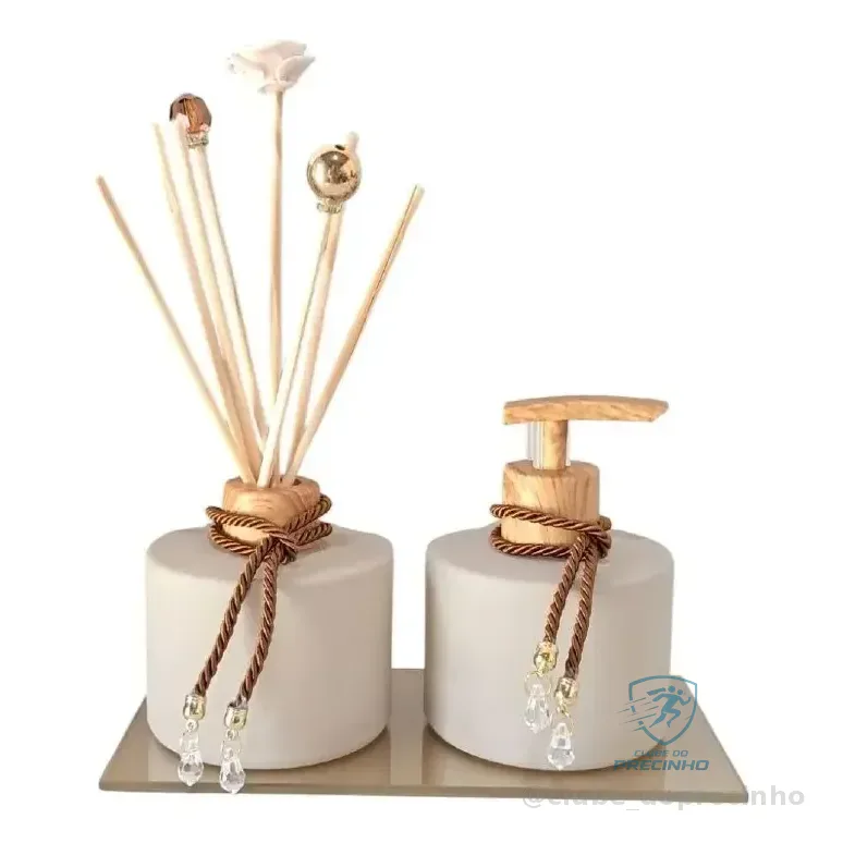 Kit Lavabo Difusor De Aromas E Saboneteira Picolo Bege Bege