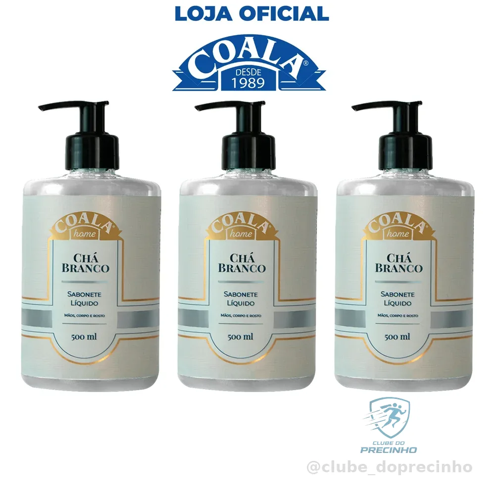 Kit 3 Unidades Sabonete Líquido Chá Branco 500 ml