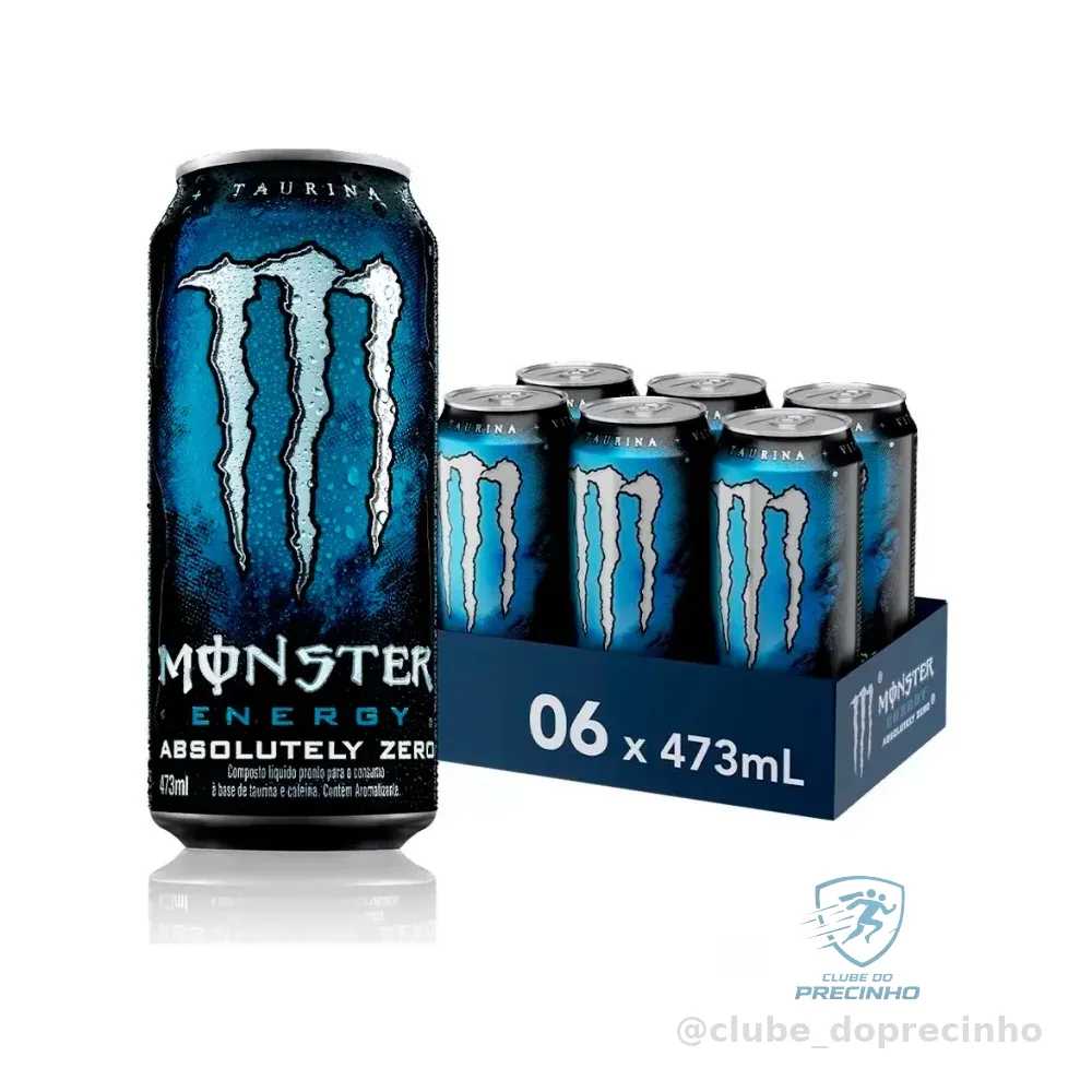 Kit com 6 Energético Monster Absolutely Zero Lata 473ml