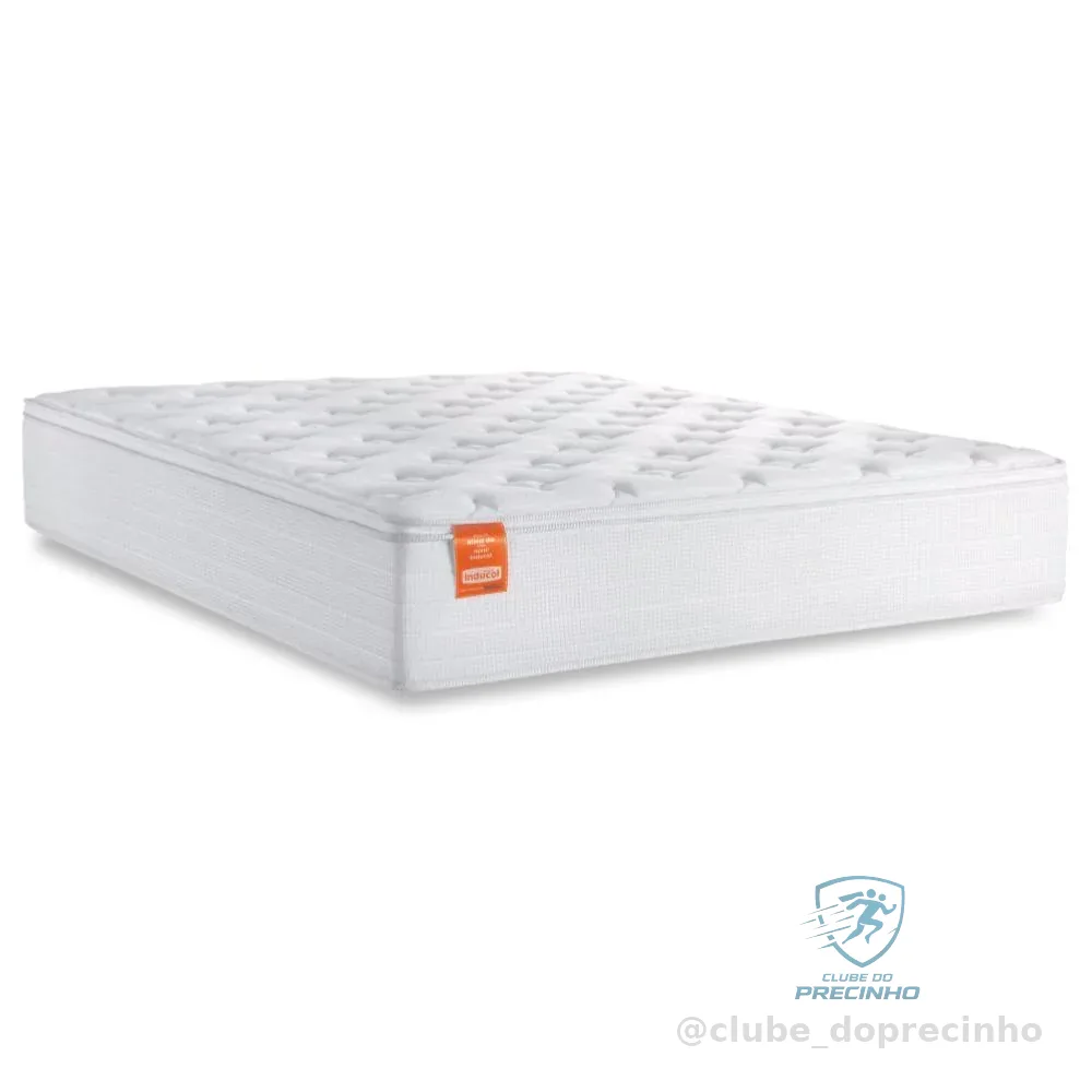 Colchão Casal Molas Ensacadas Real Pillow Top 138x188x27cm Branco Inducol - Suporta até 130kg por Pessoa