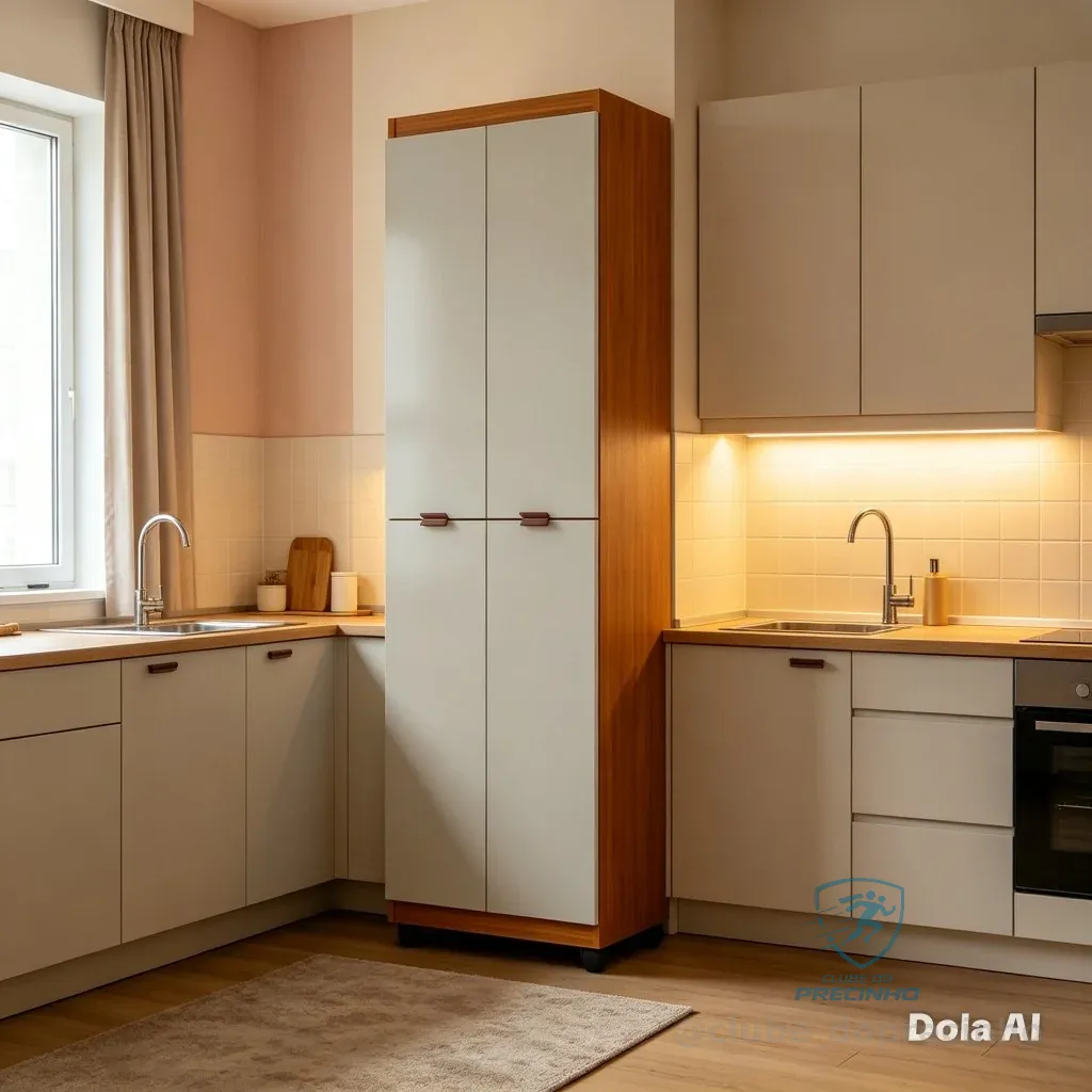 Armário Multiuso Clean 4 Portas 6 Nichos  Organizador Lavanderia Quarto Cozinha - Direto Da Fábrica  Com Envio Imediato