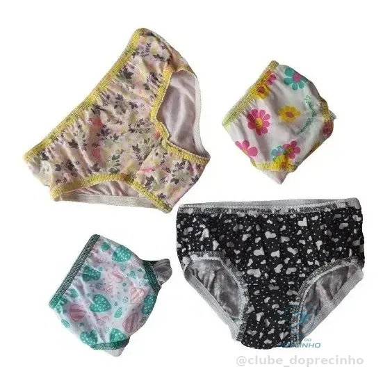 Kit 10 Calcinha Infantil 100% Algodão Calçolinha Criança