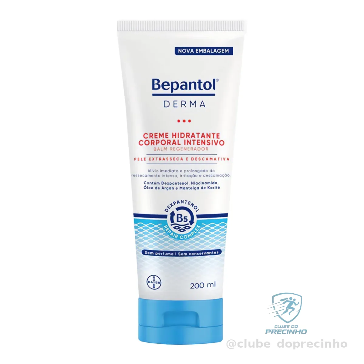 Bepantol Derma Creme Hidratante Corporal Intensivo, Balm Regenerador, Pele Extrasseca e Descamativa, 200ml