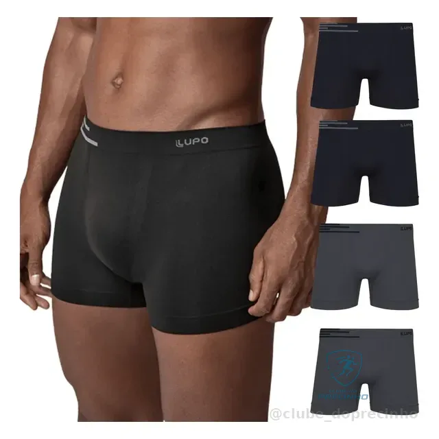Kit 4 Cuecas Lupo Boxer Poliamida Box Sem Costura Original
