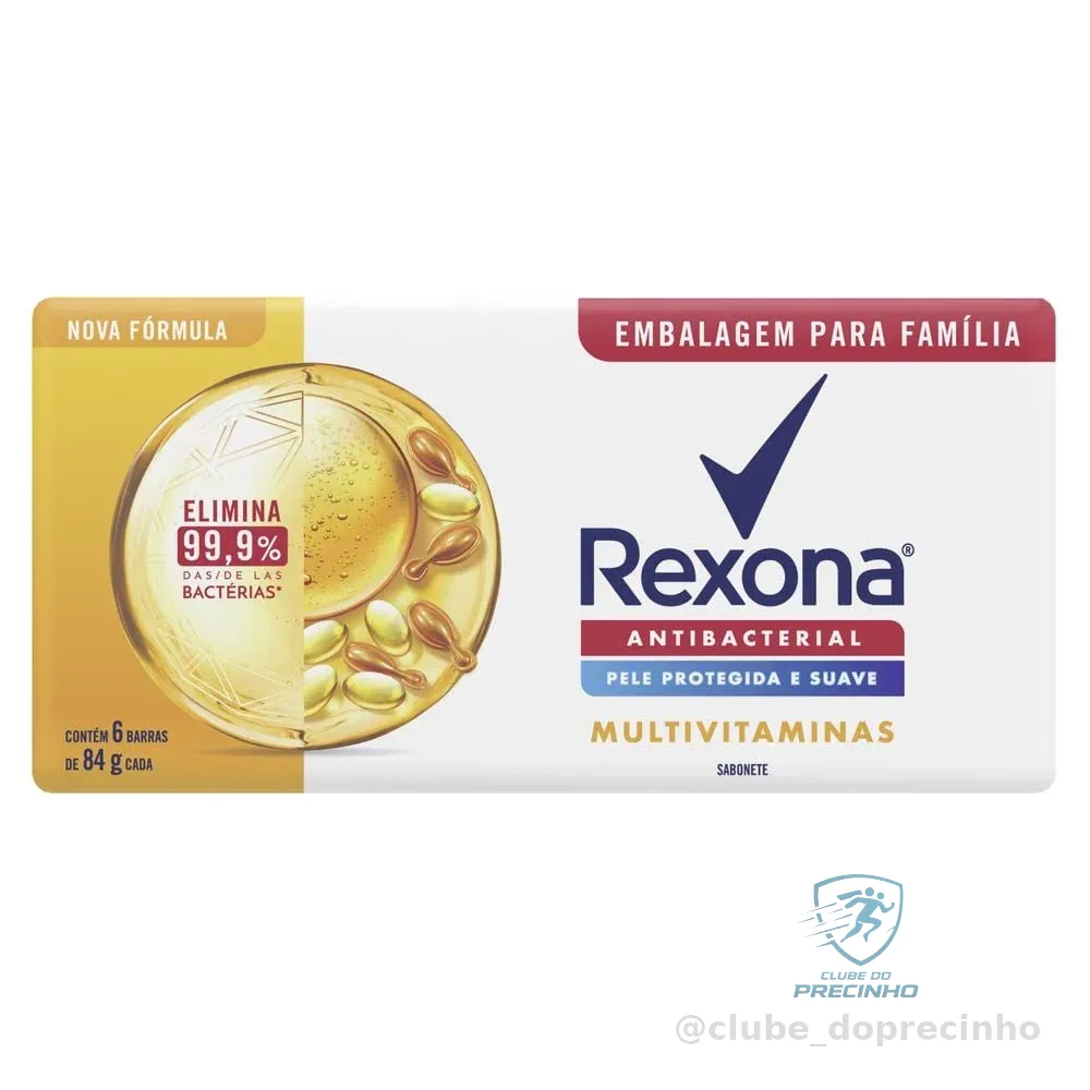 Rexona Sabonete Em Barra Multivitaminas 84G 6 Barras