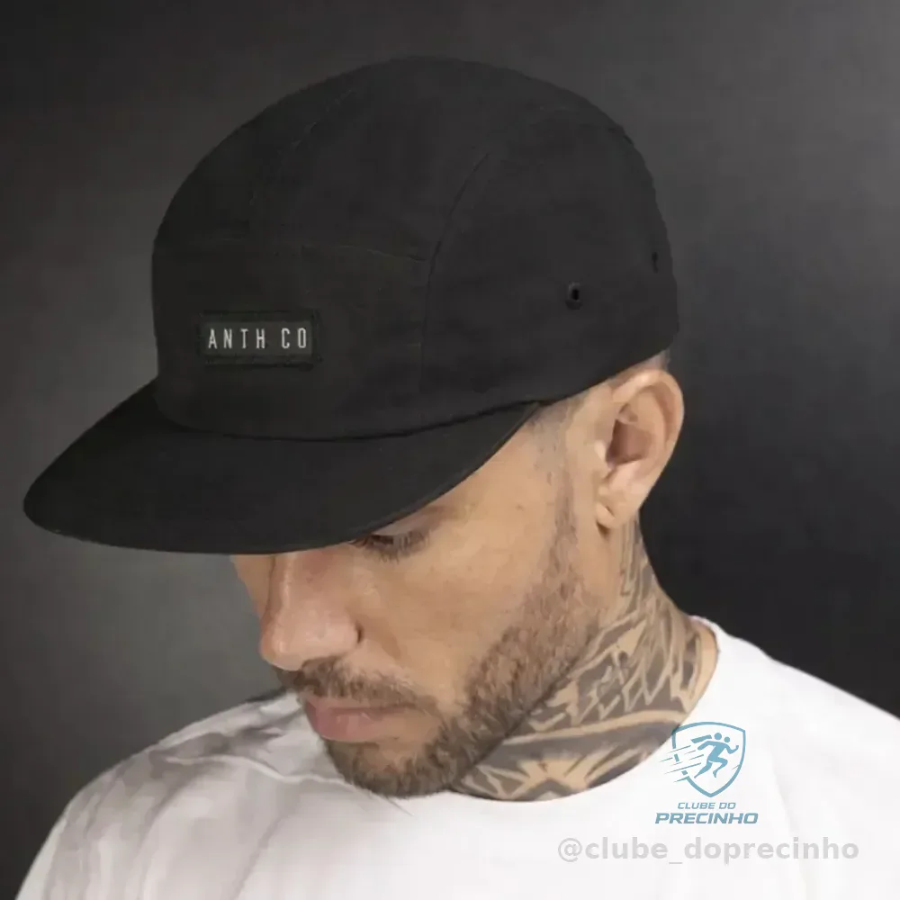 Boné Aba Reta Five Panel Evasecret Water Strapback Impermeavel Preta Un
