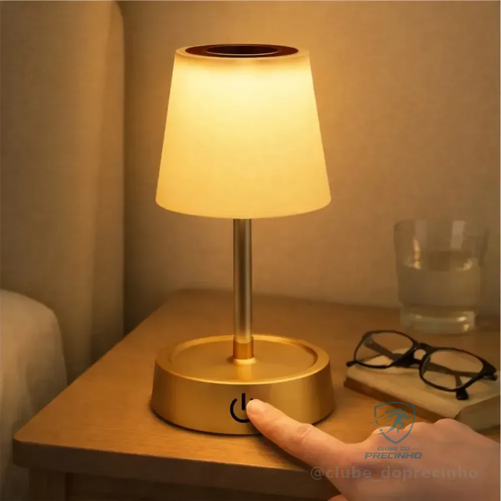 Luminária De Mesa Led Recarregável Com Toque, Abajur Ajustável Para Cabeceira E Escritório Dourado Branco 6v