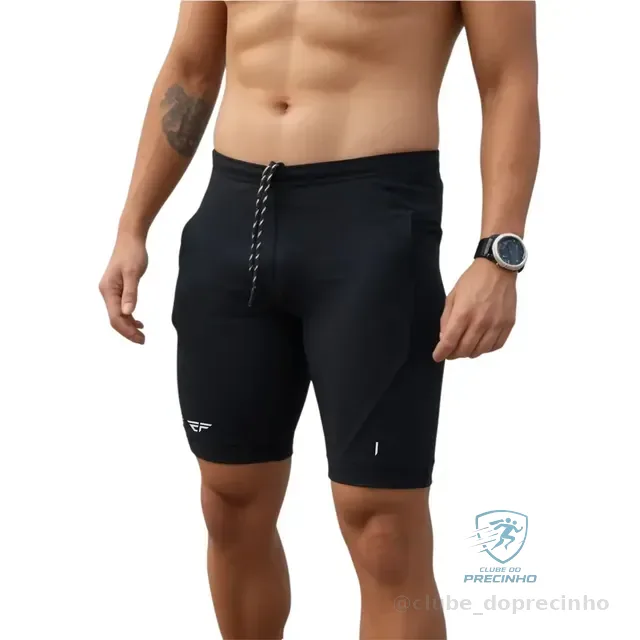 Bermuda De Compressão   Masculina Com Bolso Corrida - P ao GG