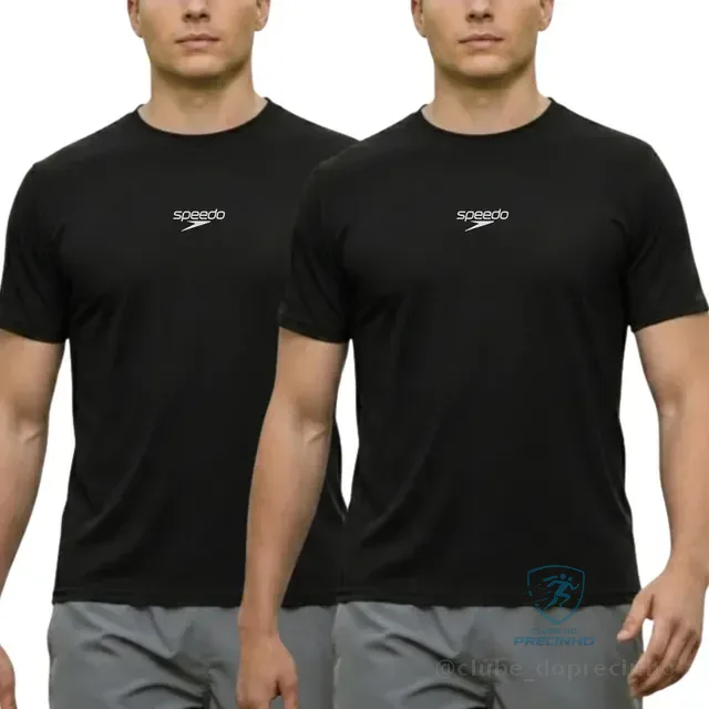Kit 2 Camiseta Masculina Speedo Dry Fit Manga Curta Academia