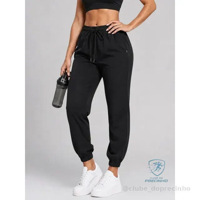 Calça Jogger Tactel Soltinha Slim Academia Esportiva