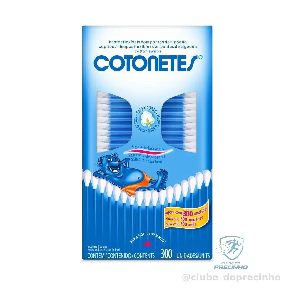 Cotonetes Hastes Flexíveis,300un