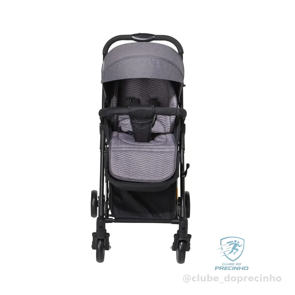 Maxi Baby Carrinho De Bebê Passeio 2 em 1 Vira Balanço Maximo, Cinto 5 Pontos, Assento Reclinável, Capota Retrátil, Cesto Porta Objetos, Rodas Dianteiras 360° (Até 15 Kgs), Preto