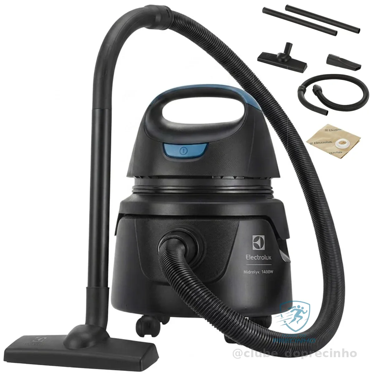 Electrolux Aspirador água pó compacto potente função sopro 1400W 12 L total 5 L util protetor termico AWD01 127V