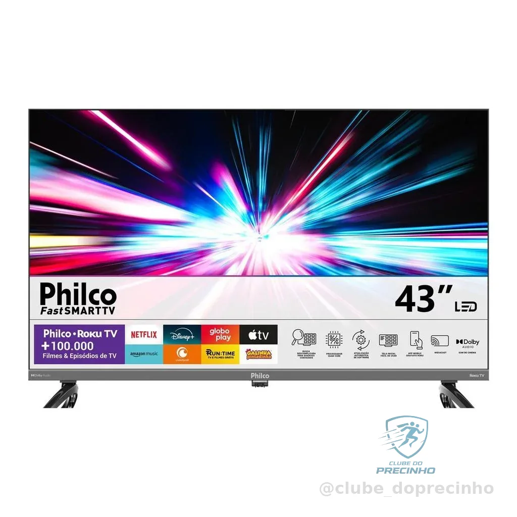 Smart TV 43" Philco QLED HDR10 Roku TV P43KRB