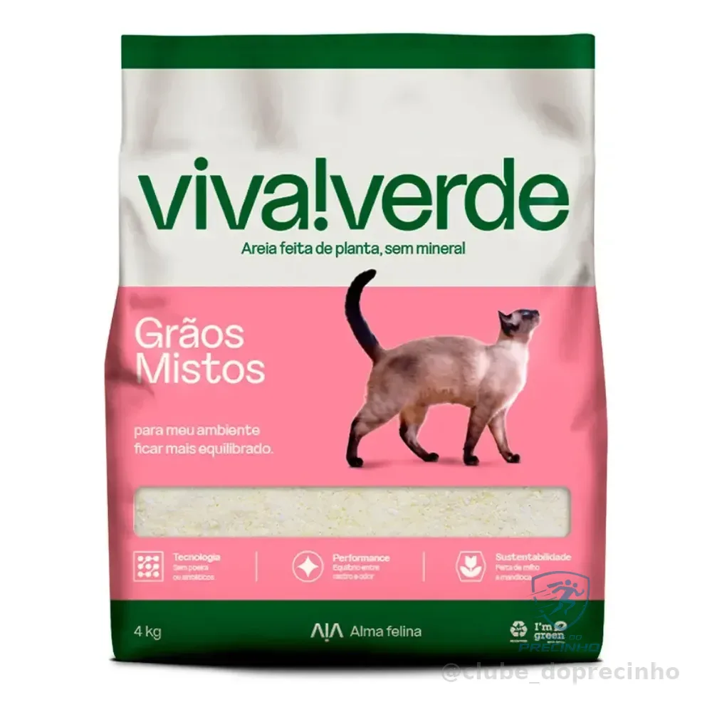 Areia Higiênica Para Gatos Viva!verde - Grãos Mistos - 4kg