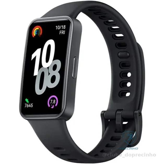 Smartband Huawei Band 10 Preto, Compatível com iOS e Android e bateria com duração de até 14 dias.