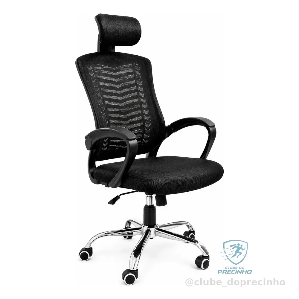 Cadeira Ergonômica De Escritório Com Encosto Mesh Respirável Preto Nylon C Algodao