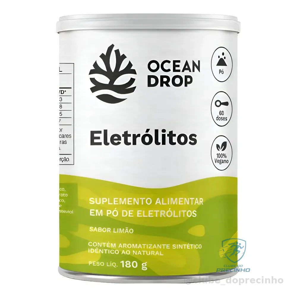 Eletrólitos Ocean Drop Sódio Potássio Fósforo Magnésio Eletrolitos 180g Sabor Limão