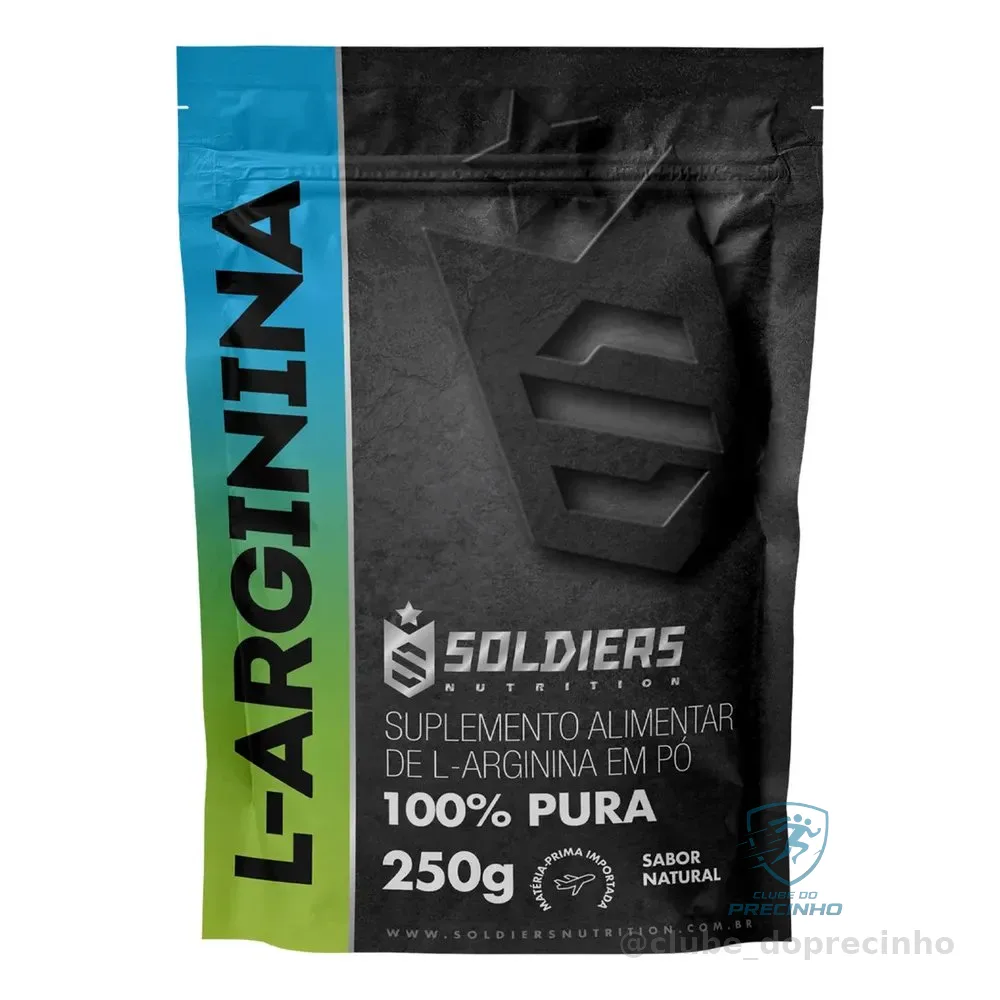 Arginina Em Pó 250g 100% Pura Soldiers Nutrition Performance 100% Pura Sem Sabor