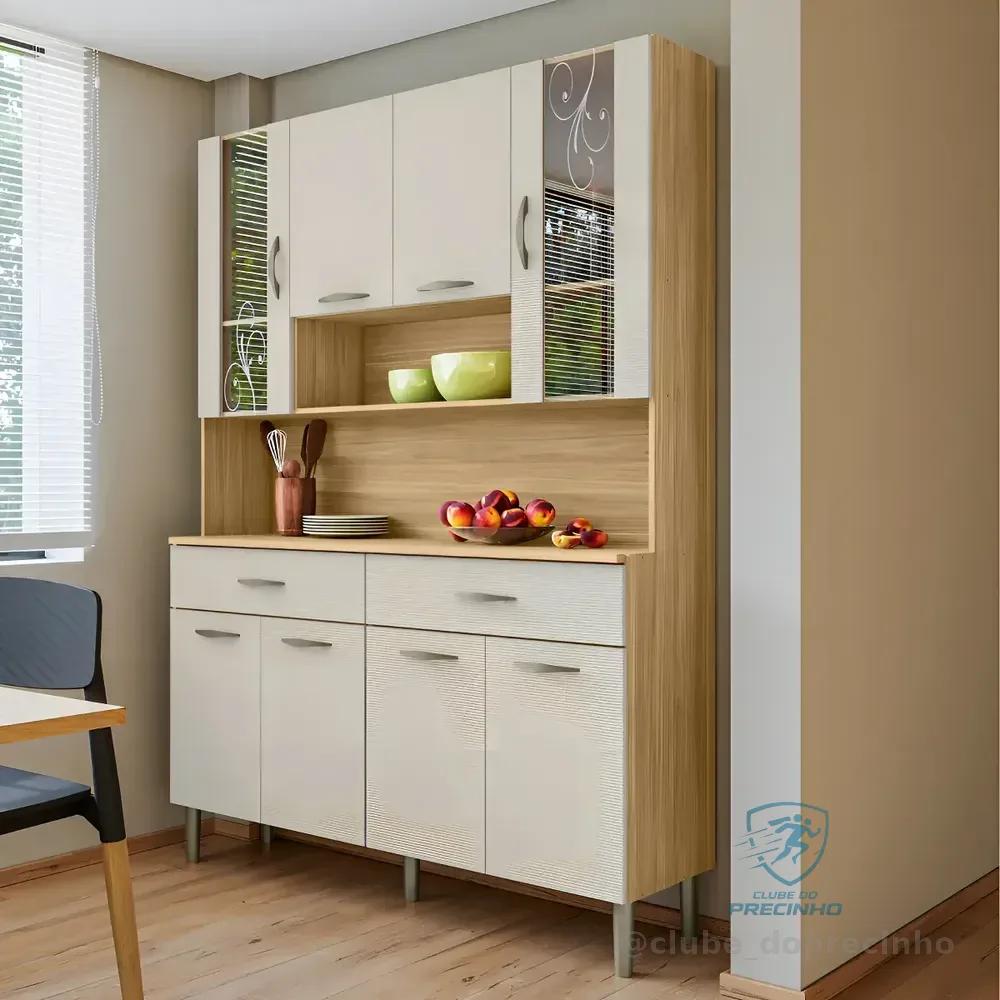 Armário De Cozinha 8 Portas 2 Gavetas Freijó/soft Ajwt