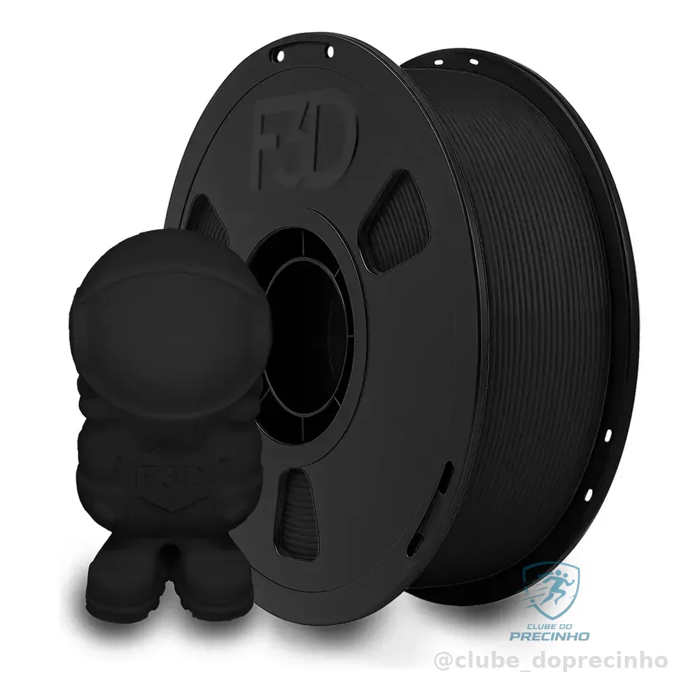 Filamento Pla Premium F3d 1.75mm De 1kg Para Impressora 3d Preto