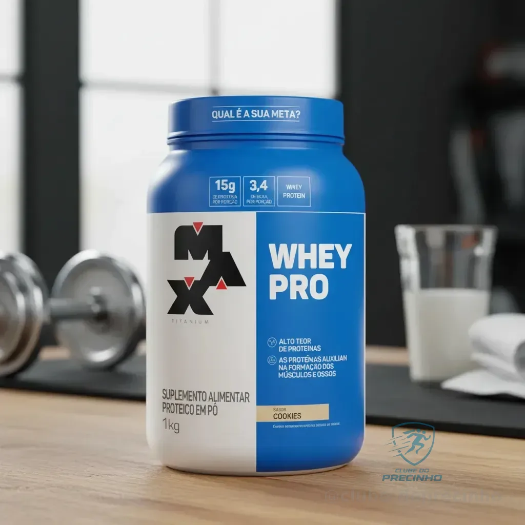 Suplemento Em Pó Whey Pro Max Titanium 1kg Sabor Cookies Cookies