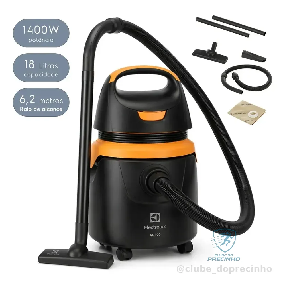Aspirador De Pó E Água Electrolux 1400w 11l Acqua Power Com Função Sopro Amarelo Aqp20 220v Preto/laranja