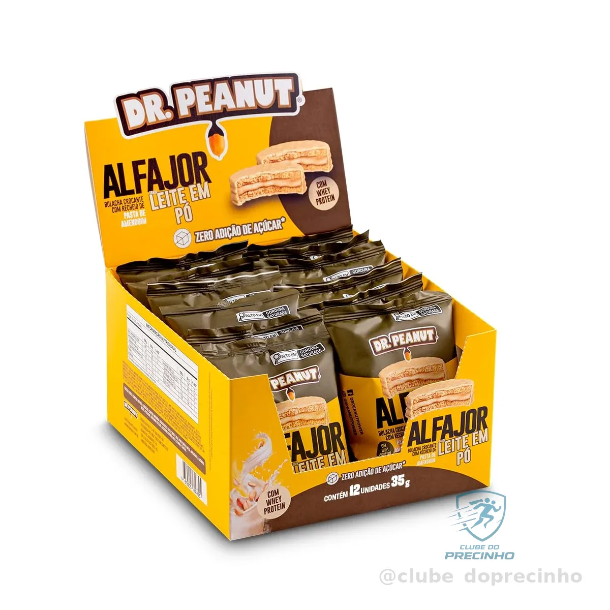 Doctor Peanut Display Alfajor Sabor Leite em Pó 12un x 35g