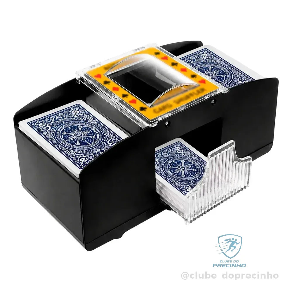 Embaralhador De Cartas Automático De Pilha Misturador Para 2 Baralhos Poker Truco